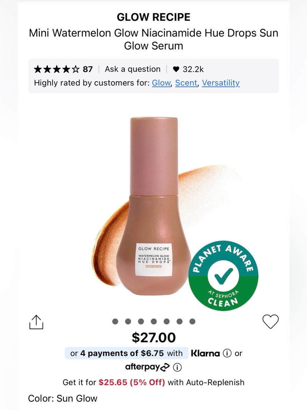 NWT Glow Recipe Watermelon Glow Tinted Serum 15 m l